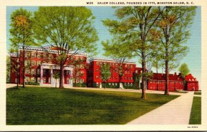North Carolina Winston Salem View Of Salem College 1952 Curteich