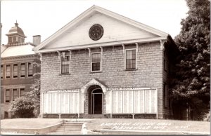 Real Photo Postcard American Legion Hall in Platteville, Wisconsin