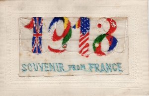 1918 Souvenir From France Silk War WW1 Postcard