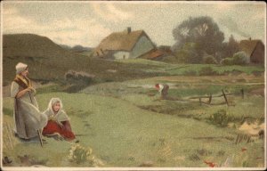 Tuck Continental Ser 4105 Ethnic Women in Field Agriculture Vintage Postcard