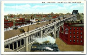 Postcard - High Level Bridge, Looking West - Cleveland, Ohio