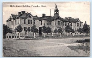 POCATELLO, Idaho ID ~ HIGH SCHOOL BUILDING c1910s Bannock County Postcard