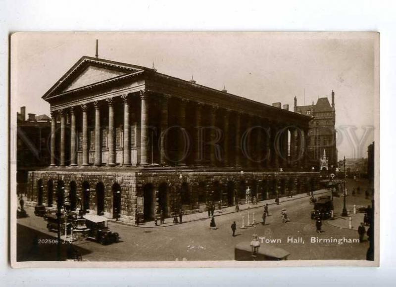 233002 UK BIRMINGHAM town hall CAR Vintage Valentines postcard