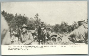 PINE CAMP NY COL. HATFIELD COMMANDER OF BLUE FORCE ANTIQUE POSTCARD