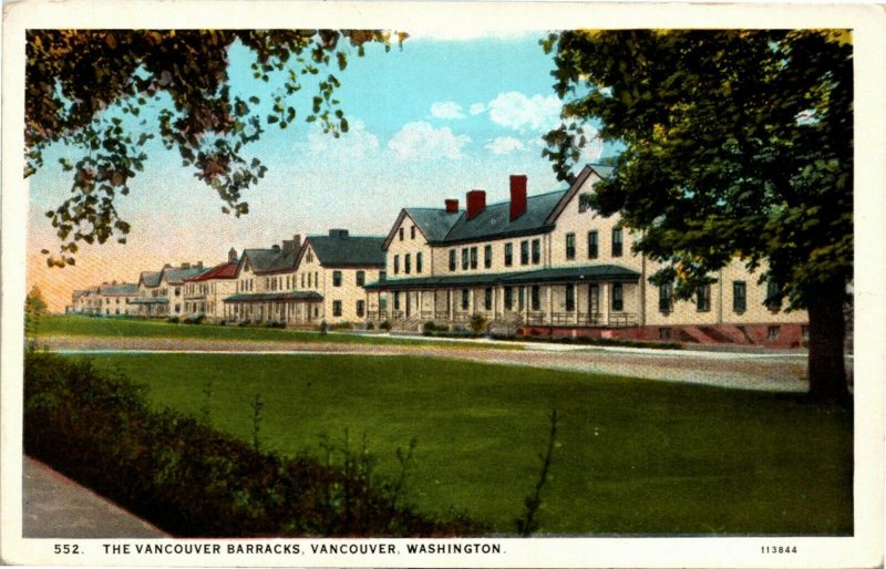 Postcard WA Clark County Vancouver The Vancouver Military Barracks 1920s S69