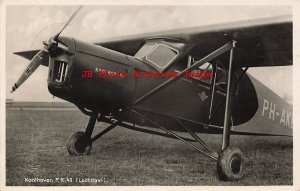 Netherlands, RPPC, Koolhoven FK 43 Airplane, Flying Taxi