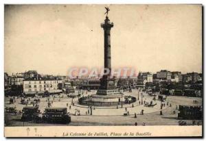 Paris Old Postcard Place July Column Bastille