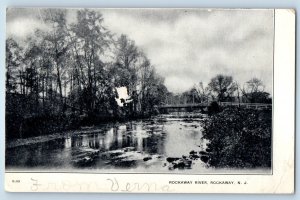 1906 Rockaway New Jersey NJ Postcard River Scenic View Bridge Trees Creek Posted