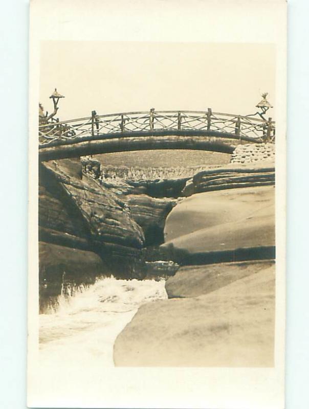 rppc Pre-1949 SMALL BRIDGE ACROSS RAPIDS IN RIVER AC7885