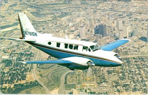 Houston, TX Texas BEECHCRAFT QUEEN AIR 70 AIRPLANE City Aerial~Aviation Postcard