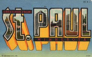 Vintage Postcard 1956 Greetings From St. Paul Minnesota MN