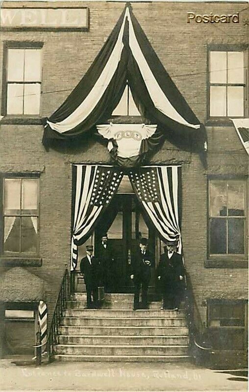 VT, Rutland, Vermont, Bardwell House, Entrance, RPPC United States