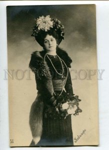 3115296 Lina CAVALIERI Italian OPERA SINGER in Flower PHOTO old