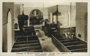 Interior of Bruton Parish Church - Williamsburg, Virginia VA  