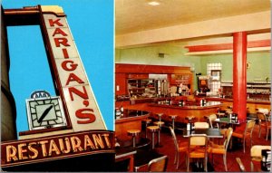 Postcard Karigan's Restaurant US 52, 151, 61 and Iowa 3 in Dubuque, Iowa