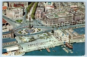 Aerial View BARCELONA Puerta de la Paz SPAIN 4x6 Postcard