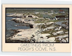 Postcard Brid's Eye View of Peggy's Cove Nova Scotia Canada