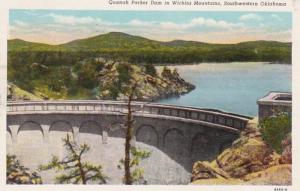 Oklahoma Quanah Parker Dam In Wichita Mountains 1945  Curteich