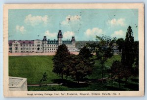 Kingston Ontario Canada Postcard Royal Military College from Fort Frederick 1937