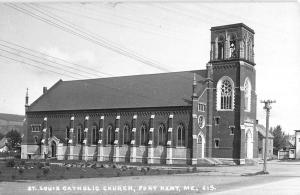 Fort Kent Maine St Louis Catholic Church Real Photo Antique Postcard K45371