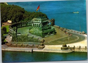 Postcard Germany Koblenz - Deutsches Eck promontory with William I statue