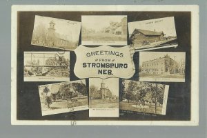 Stromsburg NEBRASKA RPPC 1911 DEPOT Train Station 8 VIEWS nr York Central City