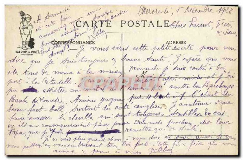 Old Postcard The clothing militaria