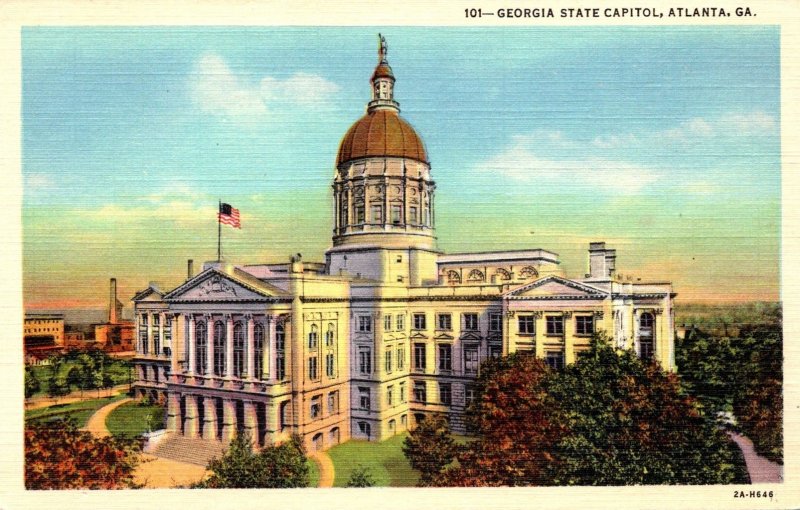 Georgia Atlanta Georgia State Capitol Building Curteich