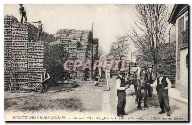 Postcard Old Mine Mining Company Charbonniers Site 43 and 45 Quai de Grenelle...