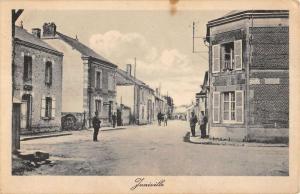 Juniville France Street Corner Scene Historic Bldgs Antique Postcard K19009