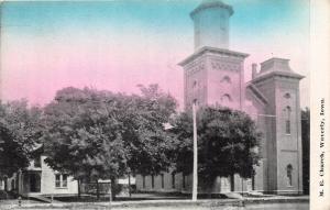 Waverly Iowa~Methodist Episcopal Church~House Next Door Behind Trees~1910 PC