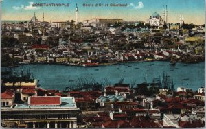 Turkey Constantinople Istanbul Corns d'Or et Stamboul Vintage Postcard C099