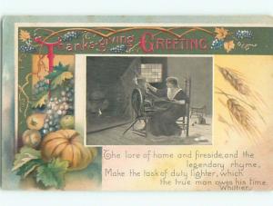 Divided-Back THANKSGIVING SCENE Great Postcard AA0537