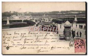 Tours - Overview and Bridge - Old Postcard