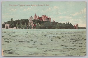Thousand Islands New York~Heart Island From Lake~Vintage Postcard