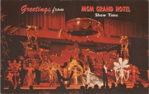 Postcard Greetings from MGM Grand Hotel Show Time Las Vegas Nevada NV