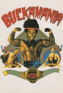 African American Crazy Boxing Wrestler Buckwheat Comic Postcard