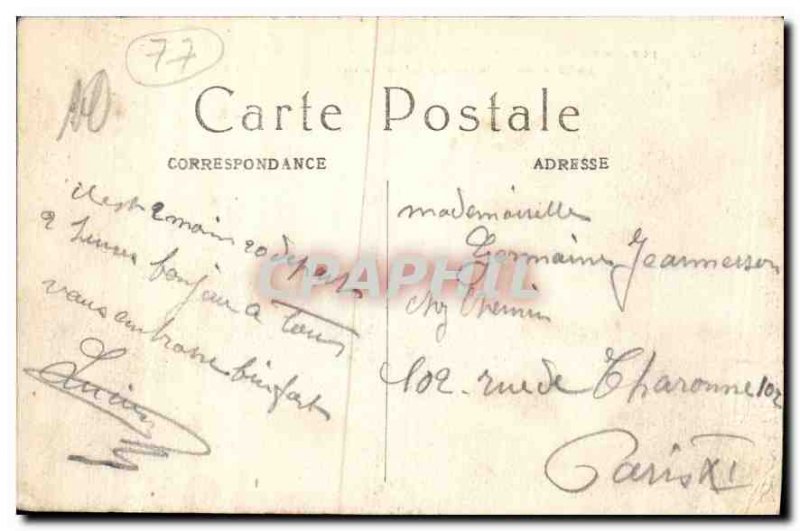 Old Postcard Creil fire by the Germans Rue Gambetta