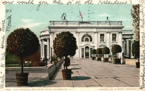 Washington DC, 1905 East Terrace White House Historic Building Vintage Postcard