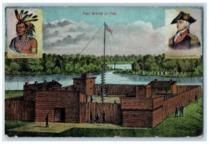 c1940s Old Fort Wayne Site Scene Fort Wayne Indiana IN Unposted Postcard