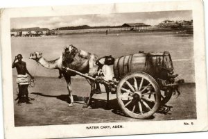 PC YEMEN, ADEN, WATER CART, Vintage Postcard (b30285)