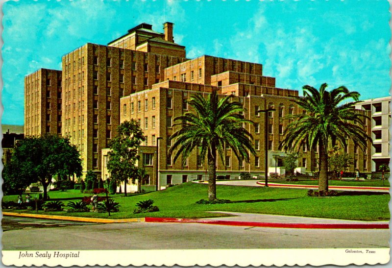 John Sealy Hospital Galveston TX Postcard unused 1971