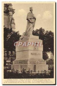 Old Postcard Lucon Statue Richeliue Bishop of lucon