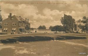 1918 Fortress Monroe Virginia Headquarters YMCA military sepia postcard 117