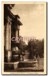 Old Postcard Digne Les Bains La Grande Fontaine