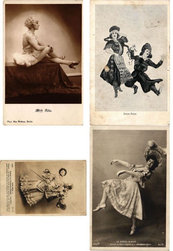 DANCING DANCE, 65 Vintage Postcards Mostly pre-1940 (L6220)