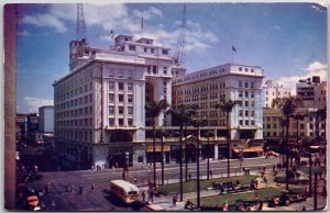 1952 US Grant Hotel Plaza San Diego California CA Facing Horton Posted Postcard