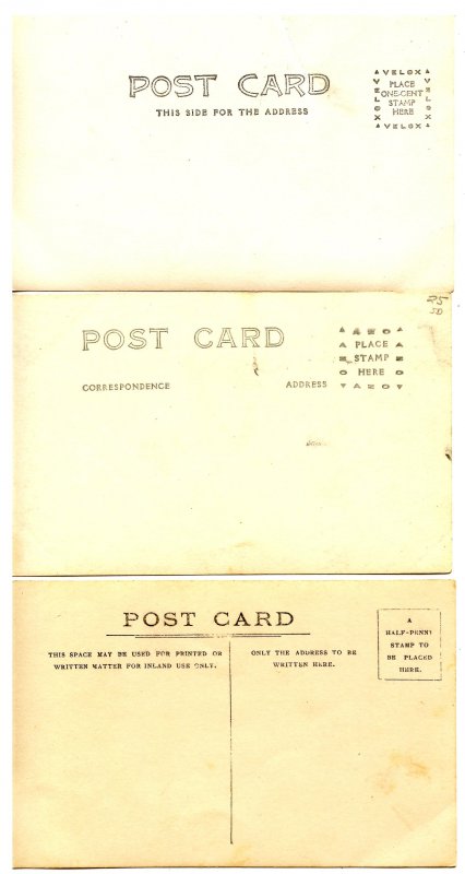 3 RPPC's - Mill & Falls, Stack of Wood, Valley Scene