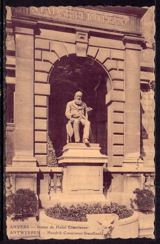Statue de Henri Coascience,Antwerp,Belgium BIN