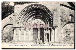 Postcard Old Morlaas Portal of the church